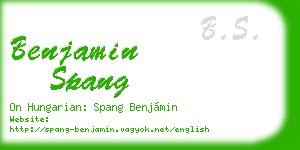 benjamin spang business card